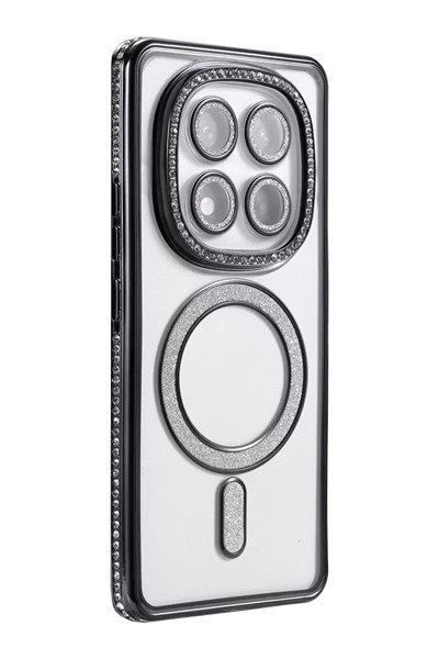 Mey İthalat®   Redmi Note 15 Pro Plus 5G Joke Simli Magneticsafe Kılıf - Siyah