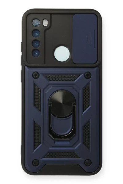 Mey İthalat®   Redmi Note 8 Kılıf Pars Lens Yüzüklü Silikon - Lacivert