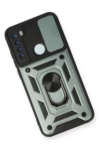 Mey İthalat®   Redmi Note 8 Kılıf Pars Lens Yüzüklü Silikon - Yeşil