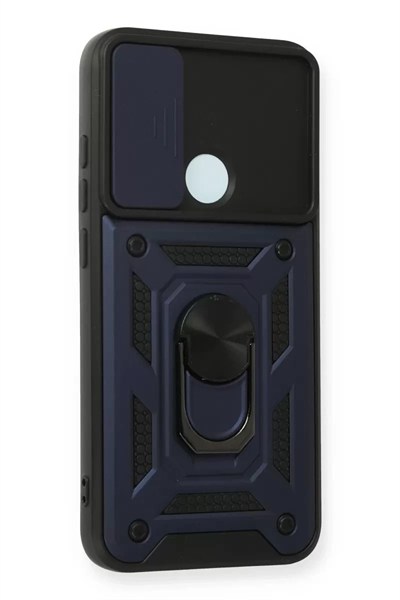 Mey İthalat®   Redmi Note 8 Kılıf Pars Lens Yüzüklü Silikon - Lacivert