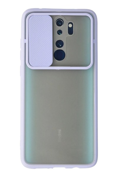 Mey İthalat®   Redmi Note 8 Pro Kılıf Palm Buzlu Kamera Sürgülü Silikon - Lila