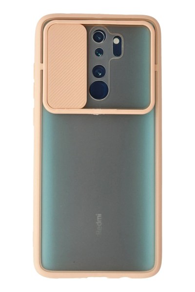 Mey İthalat®   Redmi Note 8 Pro Kılıf Palm Buzlu Kamera Sürgülü Silikon - Pembe