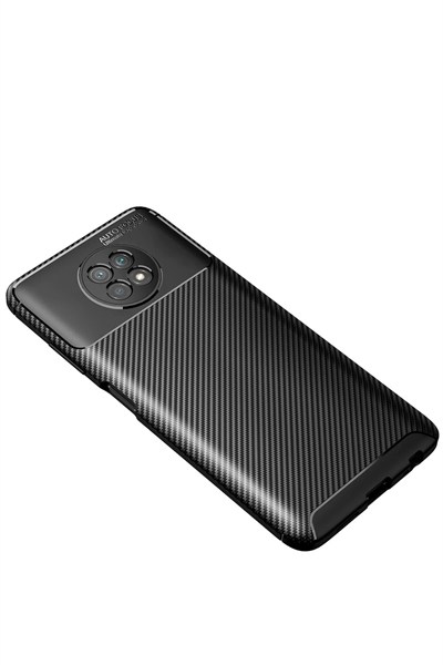 Mey İthalat®   Redmi Note 9 5G Kılıf Auto Focus Karbon Kapak - Siyah