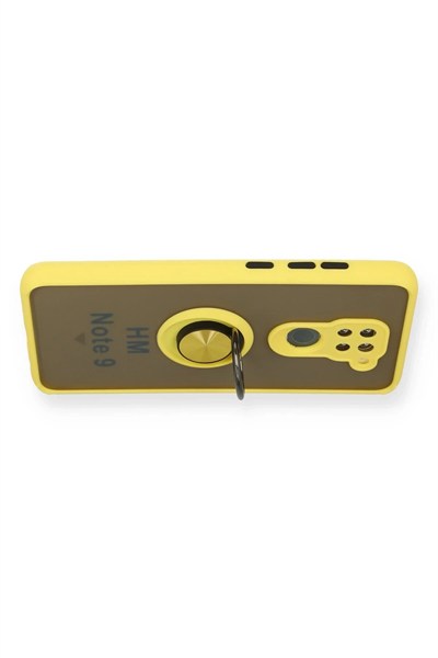 Mey İthalat®   Redmi Note 9 Kılıf Montreal Yüzüklü Silikon Kapak - Sarı