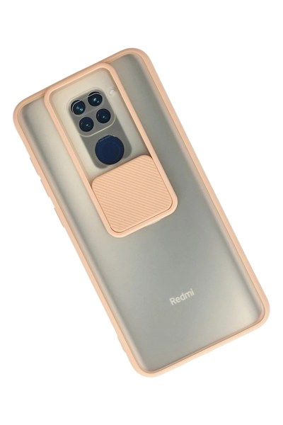 Mey İthalat®   Redmi Note 9 Kılıf Palm Buzlu Kamera Sürgülü Silikon - Pembe