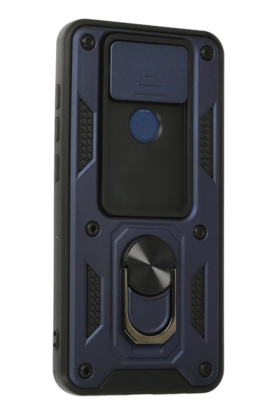 Mey İthalat®   Redmi Note 9 Kılıf Pars Lens Yüzüklü Silikon - Lacivert