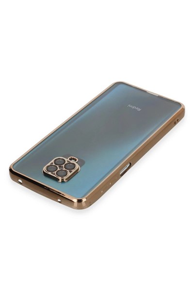 Mey İthalat®   Redmi Note 9 Pro Kılıf  Lensli Silikon - Gold
