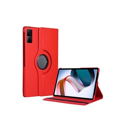 Mey İthalat®   Redmi Pad SE 4G Kılıf 360 Tablet Deri Kılıf - Kırmızı