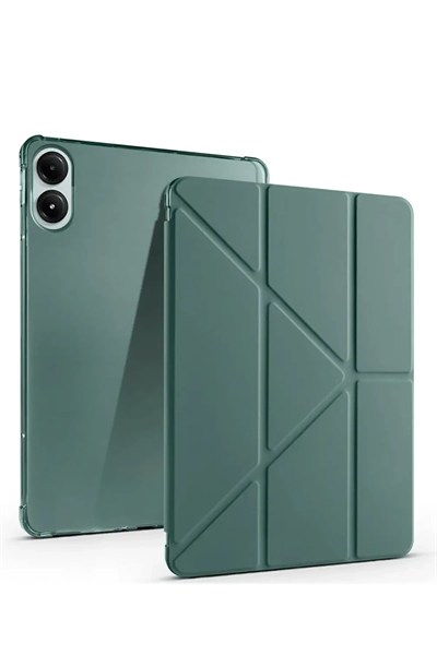 Mey İthalat®   Redmi Pad SE 4G Kılıf Kalemlikli Mars Tablet Kılıfı - Koyu Yeşil