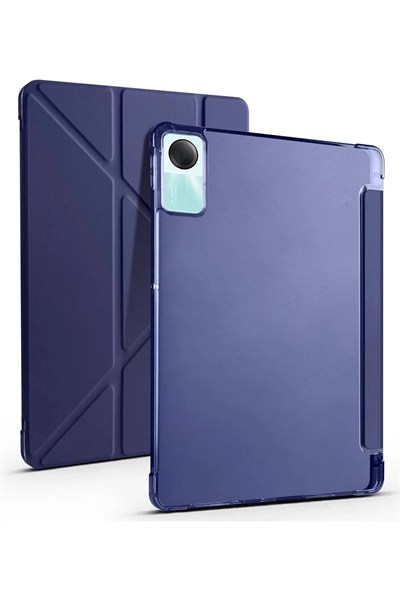 Mey İthalat®   Redmi Pad SE 4G Kılıf Kalemlikli Mars Tablet Kılıfı - Lacivert