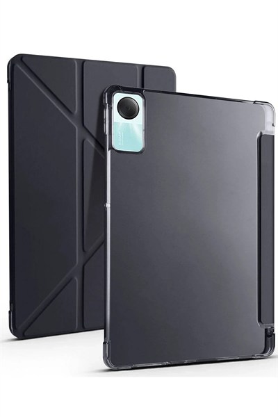 Mey İthalat®   Redmi Pad SE 4G Kılıf Kalemlikli Mars Tablet Kılıfı - Siyah