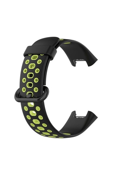 Mey İthalat®   Redmi Watch 2 Spor Delikli Kordon - Siyah-Yeşil