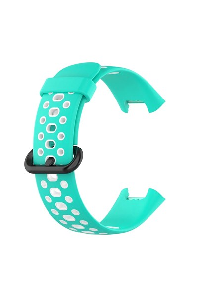 Mey İthalat®   Redmi Watch 2 Spor Delikli Kordon - Turkuaz-Beyaz