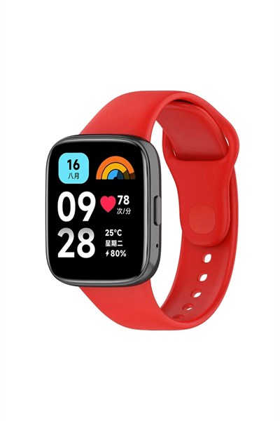 Mey İthalat®   Redmi Watch 3 Active Klasik Kordon - Kırmızı