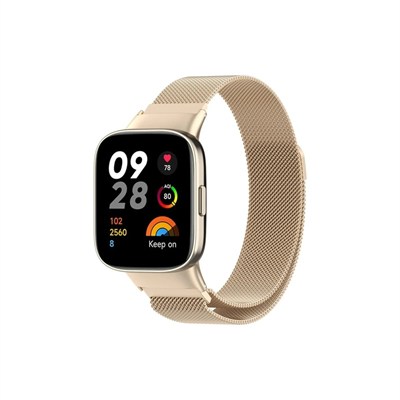 Mey İthalat®   Redmi Watch 3 Metal Mıknatıslı Kordon - Metalik Gold