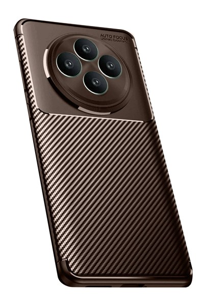 Mey İthalat®   Reno 11 FS Kılıf Auto Focus Karbon Kapak - Kahverengi