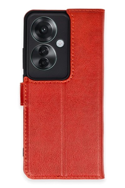 Mey İthalat®   Reno 11F Kılıf Trend S Plus Kapaklı Kılıf - Kırmızı