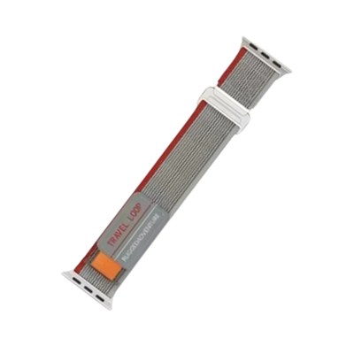 Mey İthalat®   Watch 38mm Alice Kumaş Kordon - Gri-Kırmızı