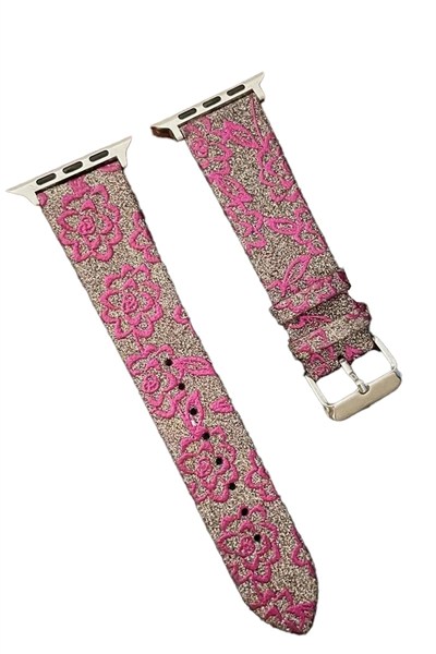 Mey İthalat®   Watch 38mm Creeper Desenli Kordon - Pembe