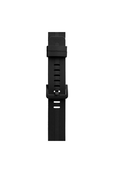 Mey İthalat®   Watch 38mm KR408 Çizgili Silikon Kordon - Siyah