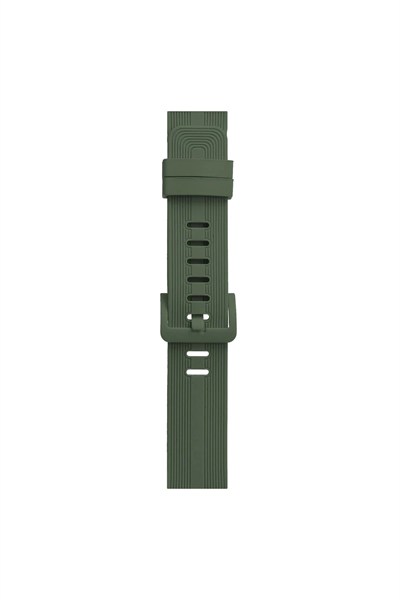 Mey İthalat®   Watch 38mm KR408 Çizgili Silikon Kordon - Koyu Yeşil