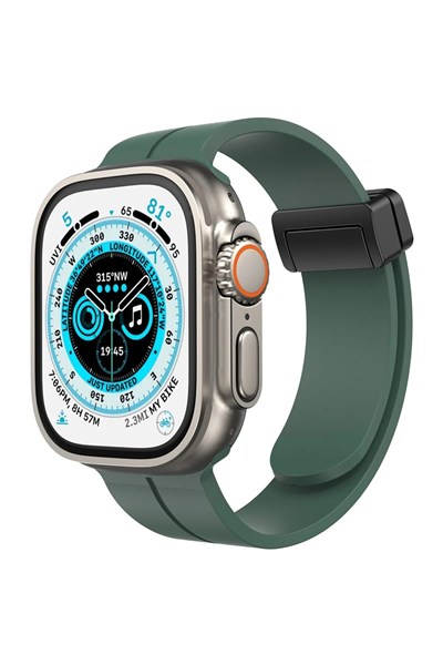 Mey İthalat®   Watch 38mm KR412 Elegance Stylısh Kordon - Koyu Yeşil