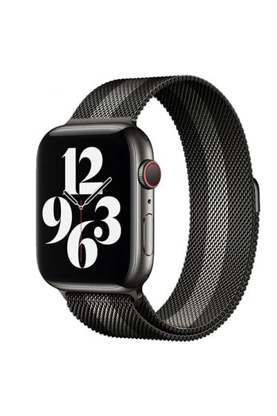 Mey İthalat®   Watch 38mm Metal Mıknatıslı Kordon - Siyah-Beyaz