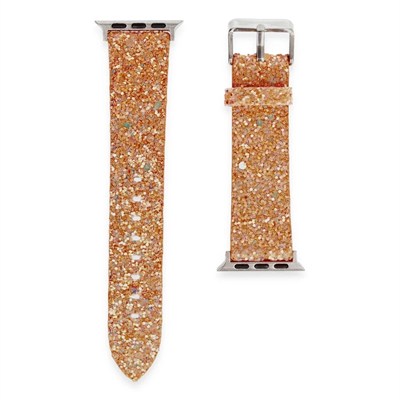 Mey İthalat®   Watch 38mm Starry Taşlı Kordon - Pudra