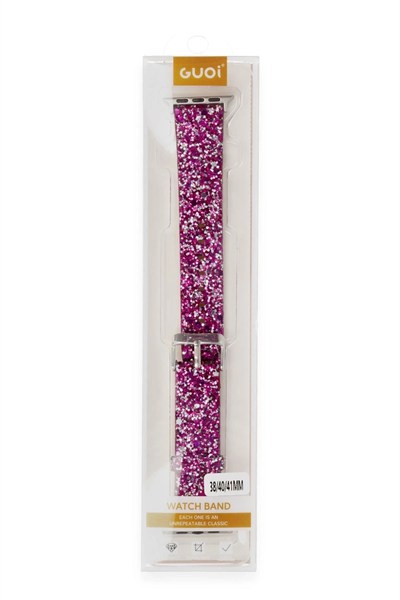 Mey İthalat®   Watch 38mm Starry Taşlı Kordon - Derin Mor