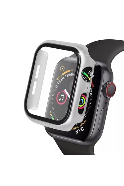 Mey İthalat®   Watch 41mm Camlı Kasa Ekran Koruyucu - Gümüş