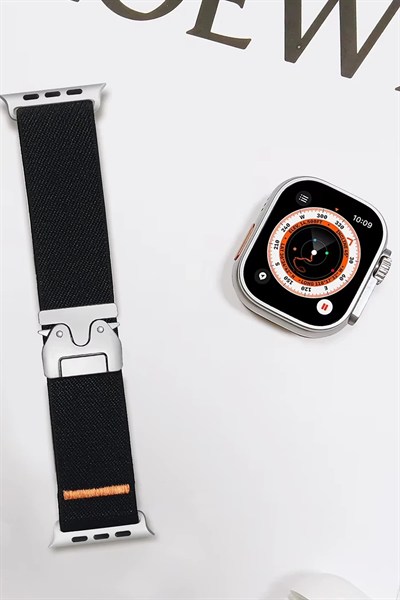 Mey İthalat®   Watch 42mm Forest Kumaş Kordon - Siyah