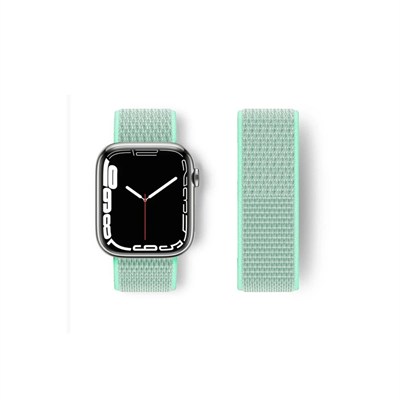 Mey İthalat®   Watch 42mm Hasırlı Cırtcırtlı Kordon - Turkuaz