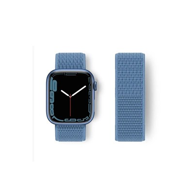 Mey İthalat®   Watch 42mm Hasırlı Cırtcırtlı Kordon - Mavi
