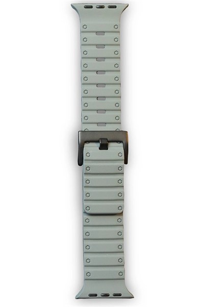 Mey İthalat®   Watch 42mm Magnus Mıknatıslı Silikon Kordon - Gri