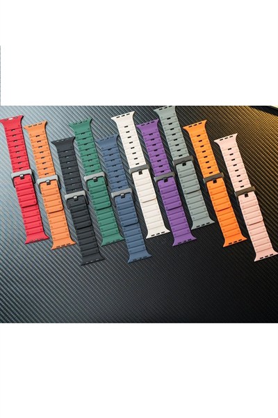 Mey İthalat®   Watch 42mm Magnus Mıknatıslı Silikon Kordon - Mor