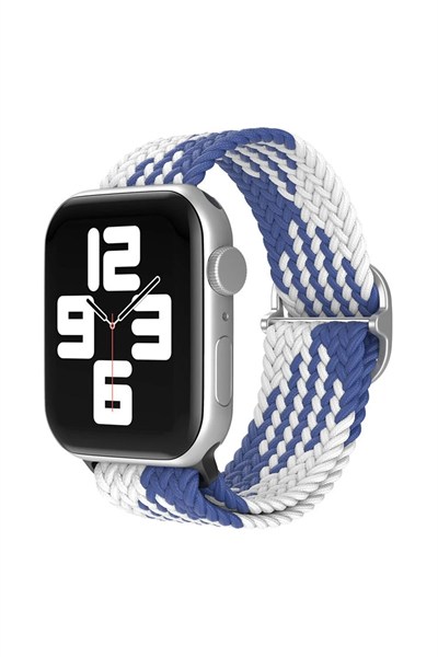 Mey İthalat®   Watch 42mm Star Kordon - Mavi-Beyaz