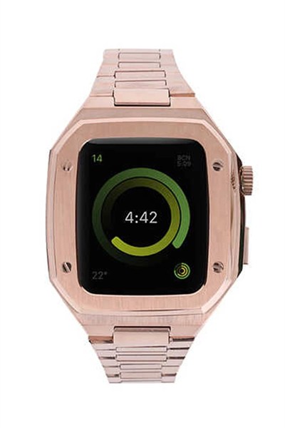 Mey İthalat®   Watch 44mm Metal Petek Kasalı Kordon - Rose Gold