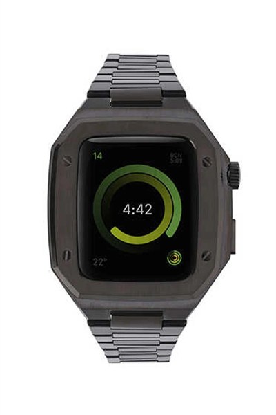 Mey İthalat®   Watch 44mm Metal Petek Kasalı Kordon - Siyah