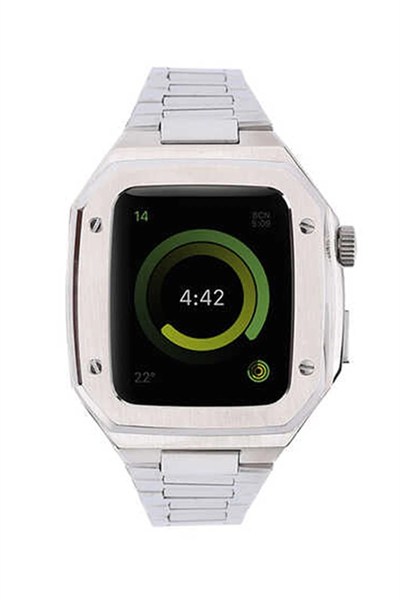 Mey İthalat®   Watch 45mm Metal Petek Kasalı Kordon - Gümüş