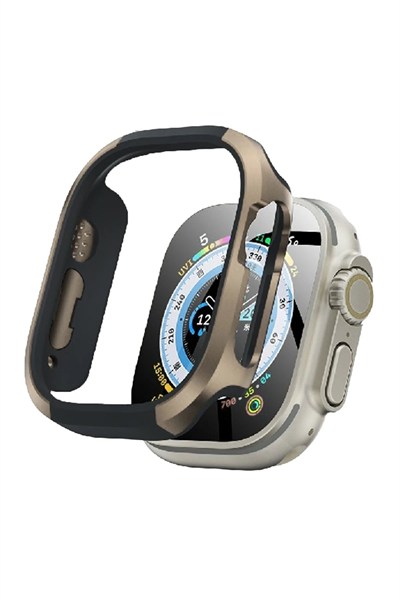 Mey İthalat®   Watch Ultra 49mm MO-WT3 Alüminyum Camlı Kasa Ekran Koruyucu - Gold