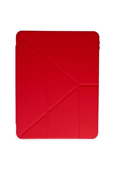 Mey İthalat®   iPad 10.2 (8.nesil) Kılıf Kalemlikli Mars Tablet Kılıfı - Kırmızı