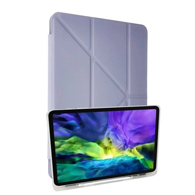Mey İthalat®   iPad 10.2 (8.nesil) Kılıf Kalemlikli Mars Tablet Kılıfı - Lila