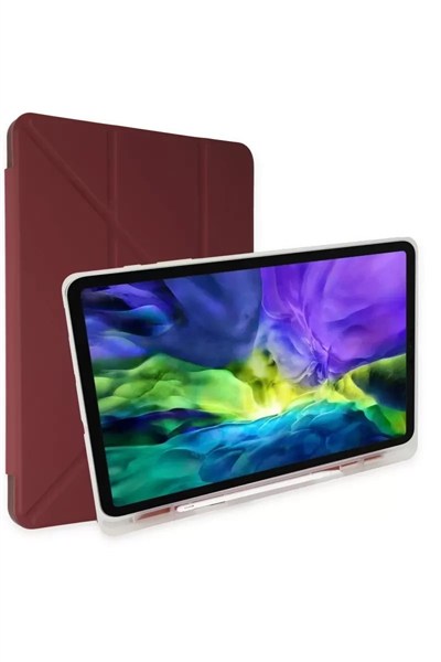 Mey İthalat®   iPad 9.7 (2018) Kılıf Kalemlikli Mars Tablet Kılıfı - Mürdüm