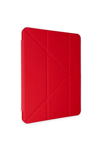 Mey İthalat®   iPad Air 4 10.9 Kılıf Kalemlikli Mars Tablet Kılıfı - Kırmızı