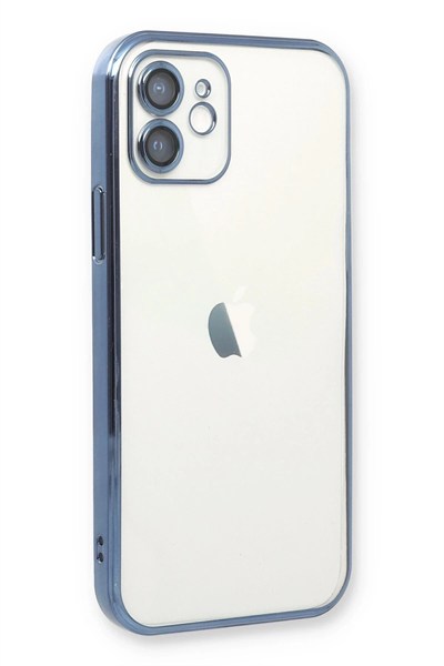 Mey İthalat®   iPhone 11 Kılıf  Lensli Silikon - Açık Mavi