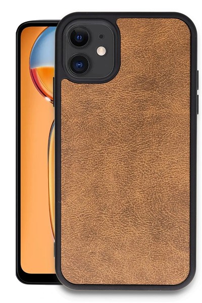 Mey İthalat®   iPhone 11 Kılıf Aras Deri Kapak - Taba