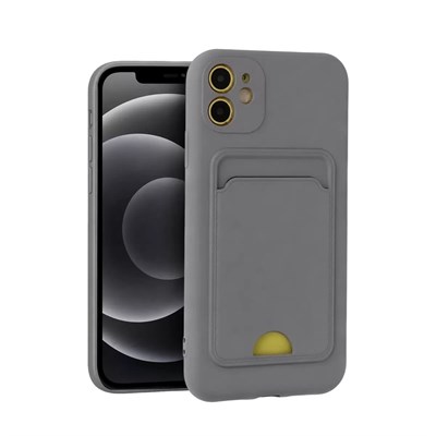 Mey İthalat®   iPhone 11 Kılıf Kelvin Kartvizitli Silikon - Gri