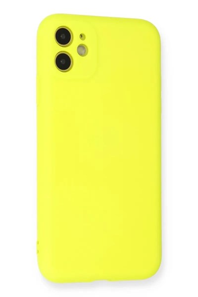 Mey İthalat®   iPhone 11 Kılıf Nano içi Kadife Silikon - Sarı