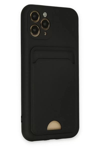 Mey İthalat®   iPhone 11 Pro Kılıf Kelvin Kartvizitli Silikon - Siyah