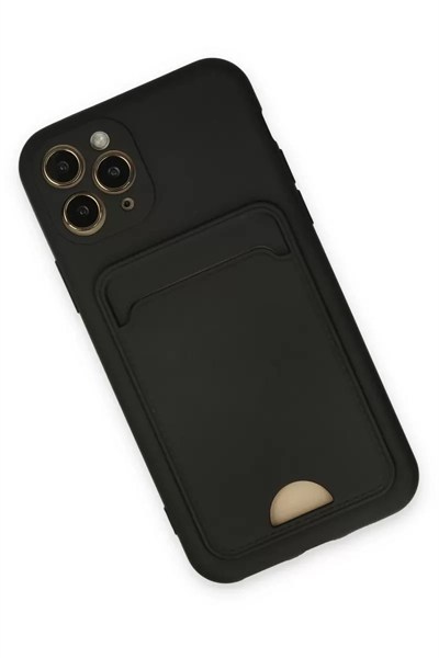Mey İthalat®   iPhone 11 Pro Kılıf Kelvin Kartvizitli Silikon - Siyah
